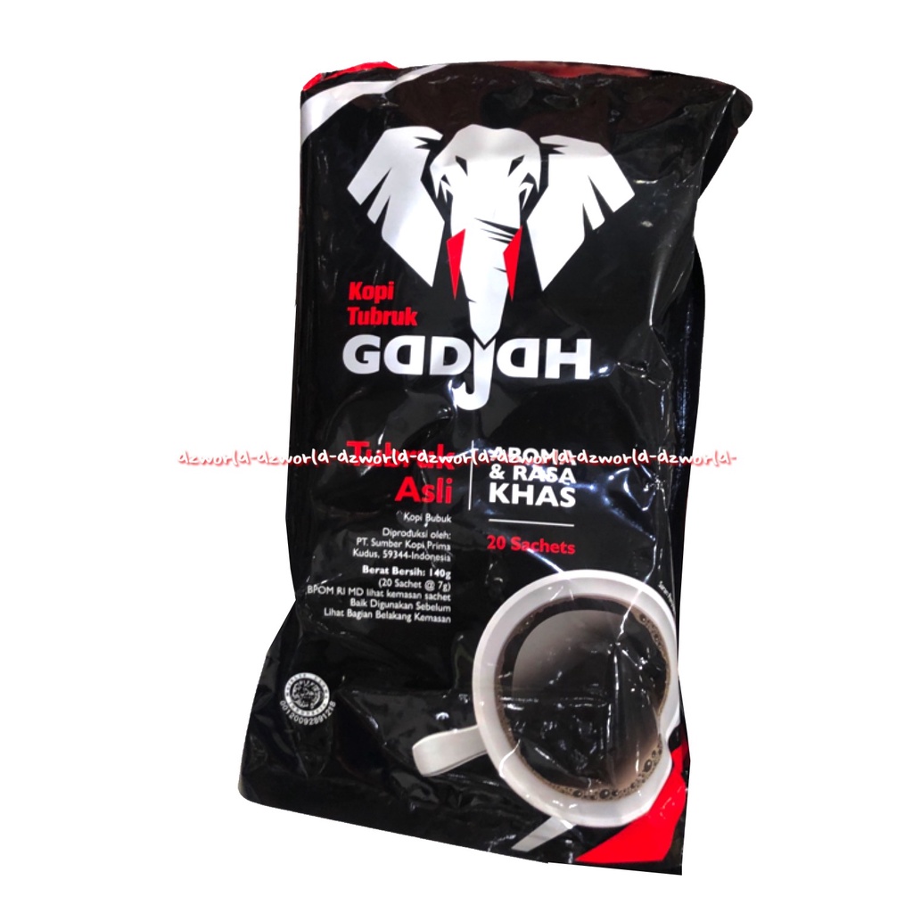 Gadjah Kopi Tubruk Asli Aroma Rasa Khas 20sachet Kopi Instan Coffee Cofee Kopi Tubruk Saset Kopi Gajah Cap Gajah