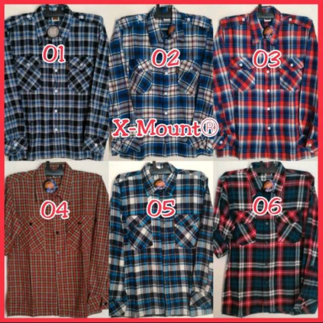 KEMEJA FLANEL KATUN KAMEJA PLANEL BAJU KOTAK KOTAK X-Mount