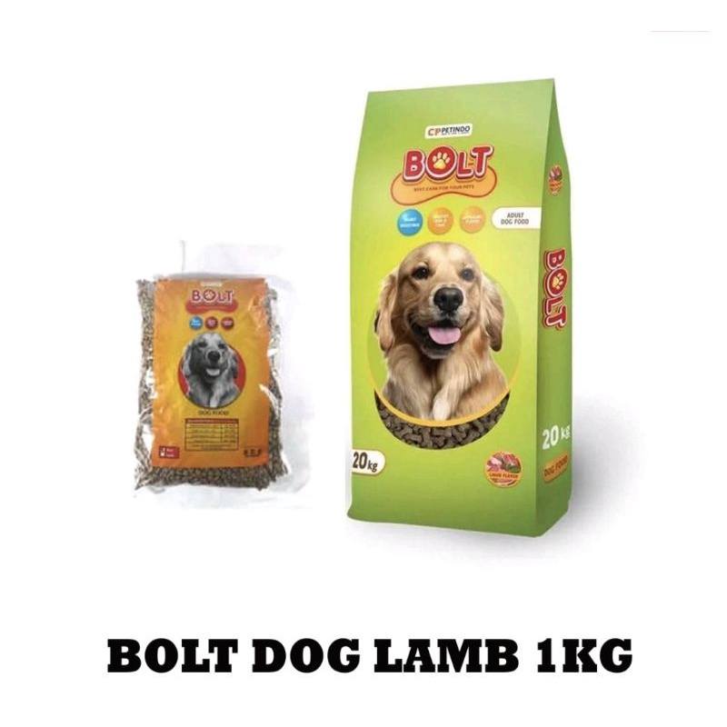 BOLT DOG LAMB 1KG -MAKANAN ANJING RASA LAMB 900G