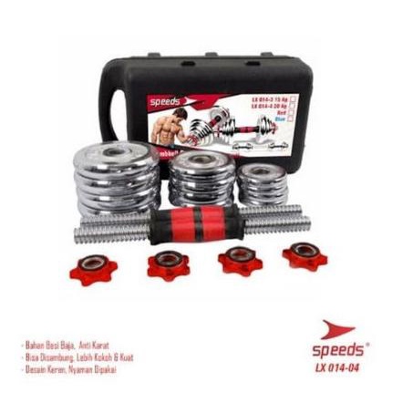 KHUSUS GOJEK Barbel 20 kg / Dumbel 20 kg /Dumble 20kg York Chrome Set