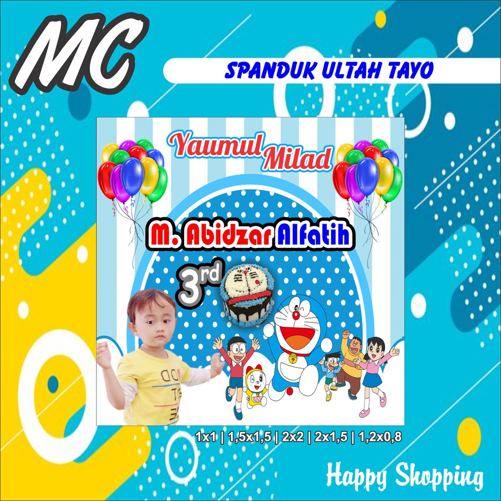 SPANDUK ULANG TAHUN DORAEMON