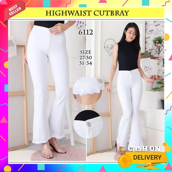 Celana Jeans 2022 2021 Terbaru Premium Keren Import Original Dewasa Ke Hw Cutbray Jeans Putih / Hw J