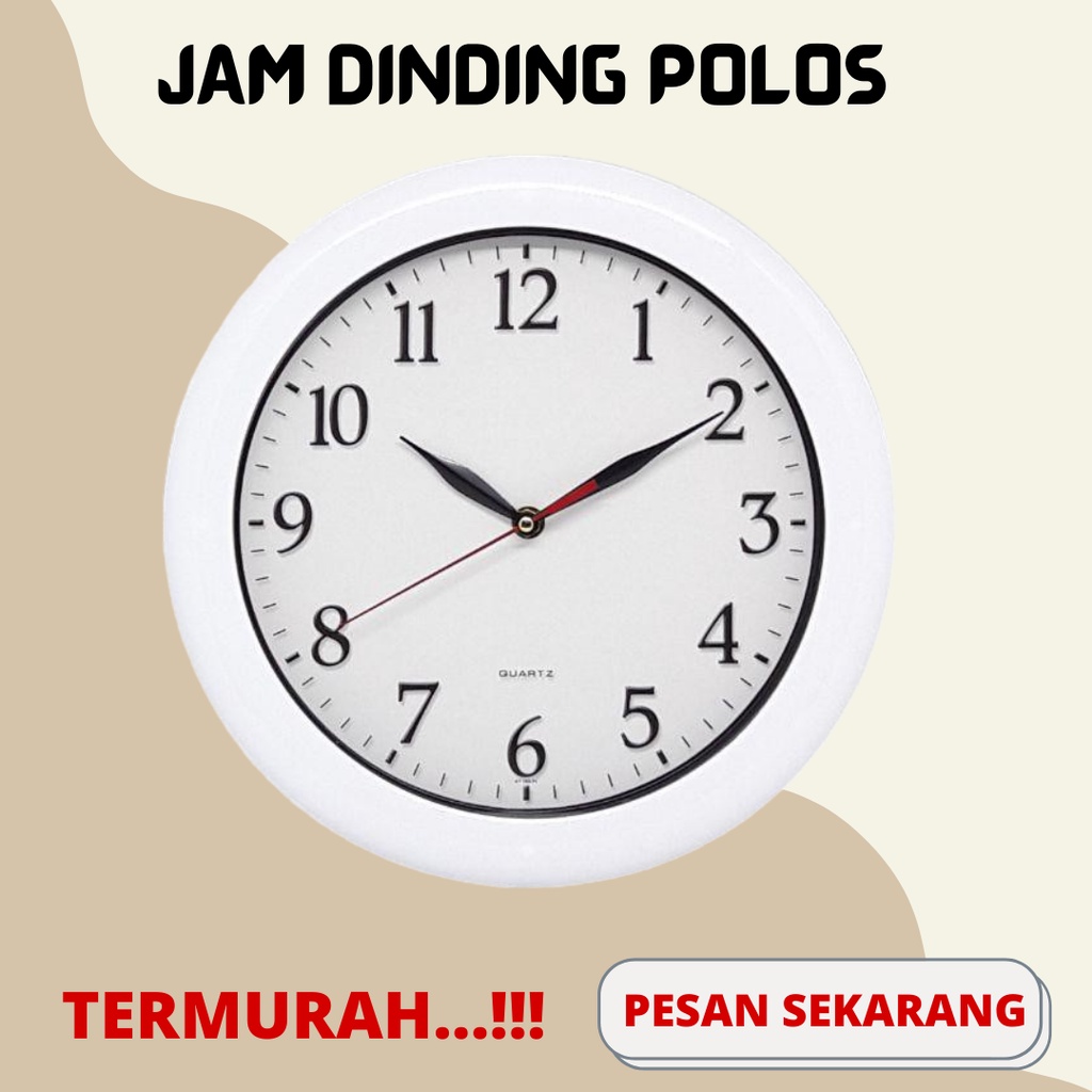 JAM DINDING [GRATIS PAKING BUBBLE] JAM DINDING POLOS DIAMETER 30CM