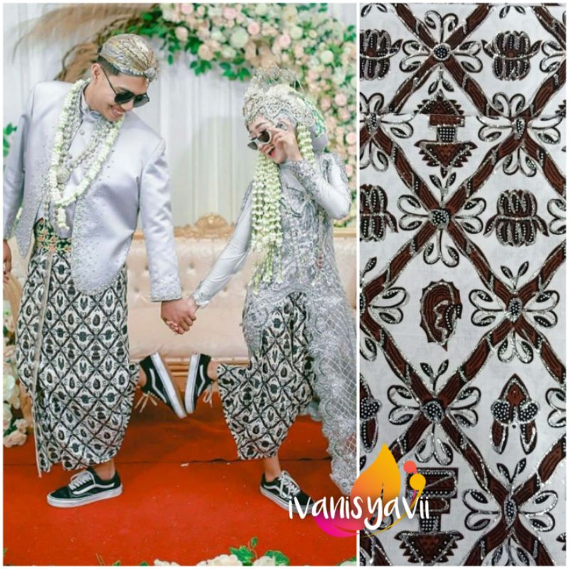 Sepasang Jarik Pengantin Prodo - Motif Sido Mulyo (Prodo Gold &amp; Silver)