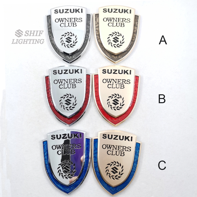 1Pc Stiker Emblem Logo SUZUKI OWNERS CLUB Bahan Metal Untuk Mobil SUZUKI