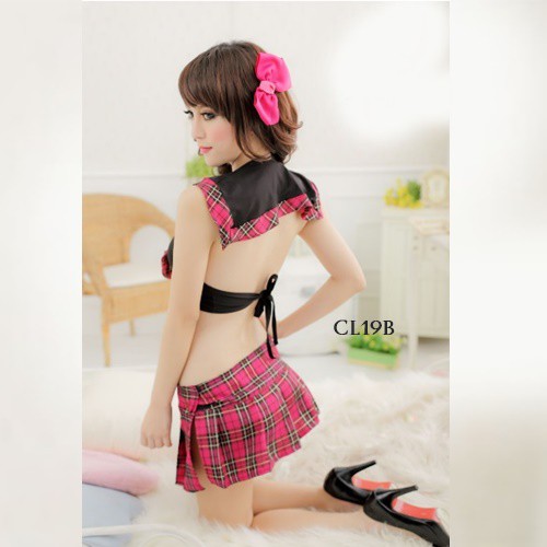 [BISA COD] KOSTUM SEXY KOSTUM COSPLAY COSTUME LINGERIE SEXY STUDENT PINK CL19B