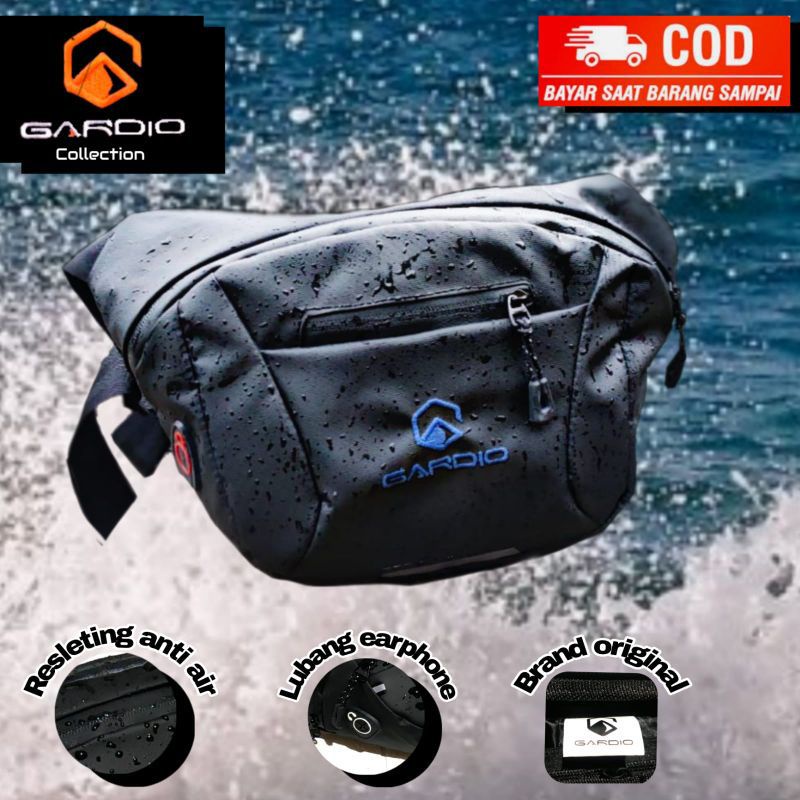 TAS SELEMPANG GARDIO ANTI AIR WAISTBAG PREMIUM WATERPROOF SLINGBAG WATERPROOF TAS SELEMPANG COWOK