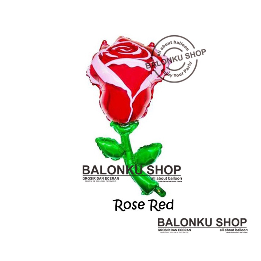 Balon Foil Mawar Merah Jumbo / Balon Bunga Mawar / Balon Rose Red