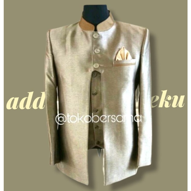 Beskap pengantin mocca /beskap akad mocca /beskap bapak pengantin