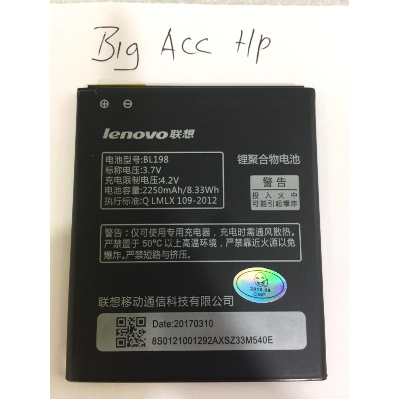 Baterai-Batere-Original Lenovo BL198 / A850 / S920 / S880