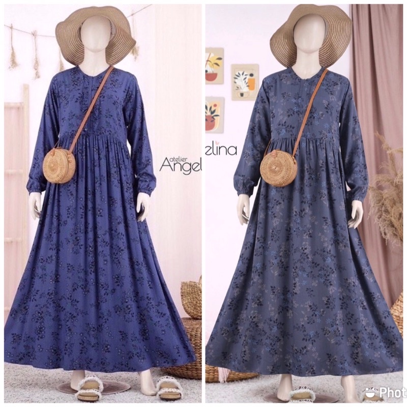 Sarah Dress Winter Floral Night Shade M Navy M XS Atelier Angelina winter flower Winterflo winterflo