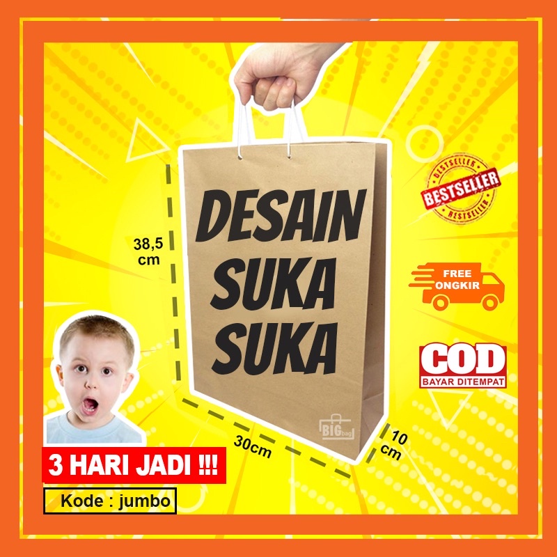PAPER BAG CUSTOM SABLON SOUVENIR HAJATAN KADO ULANG TAHUN JUMBO