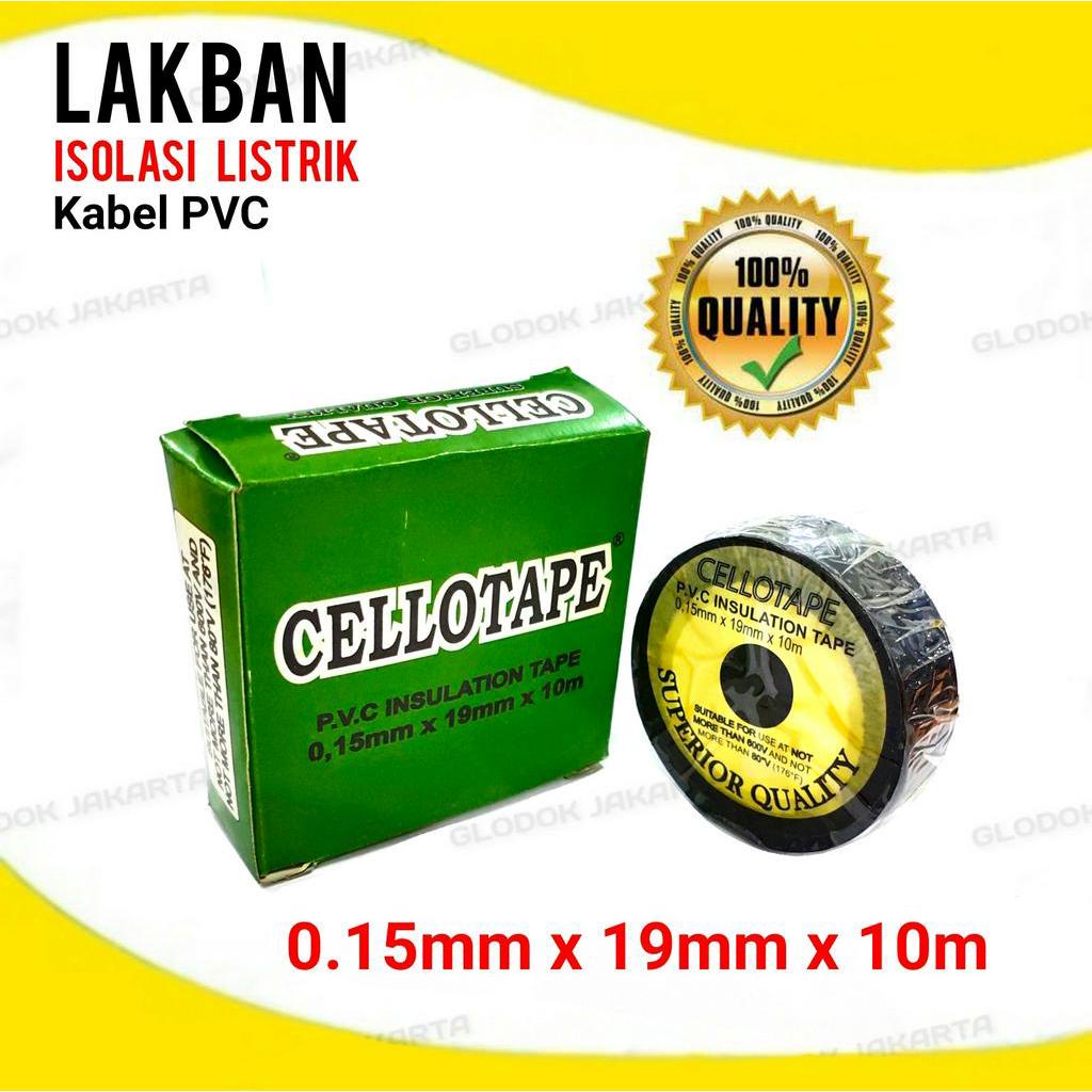 Isolasi Listrik Lakban Kabel PVC Tape Hitam Asli Original Termurah