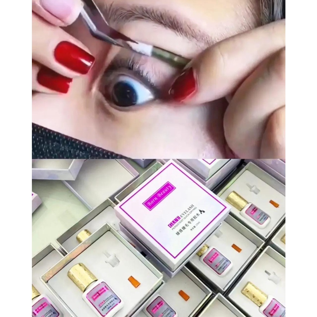 BORN BEAUTY EYELASH GLUE DAPAT DIGUNAKAN MATA TERBUKA /  LEM EYELASH EXTENSION TIDAK PEDIH