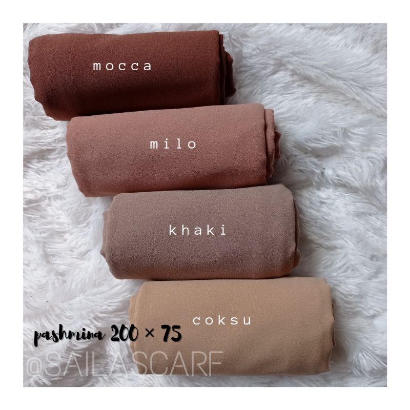 Pashmina JUMBO 200 X 75 Syari JAHIT TEPI by Saila Scarf-5
