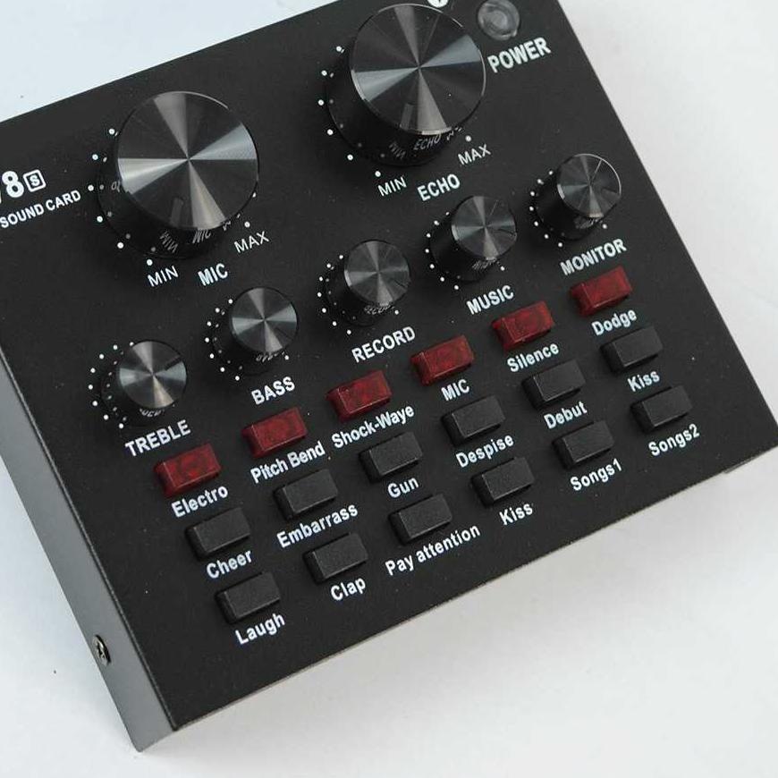 Recomend Soundcard V8 bluetooth HP LAPTOP PC MAC Audio USB External Soundcard Broadcast Mic V8U ..