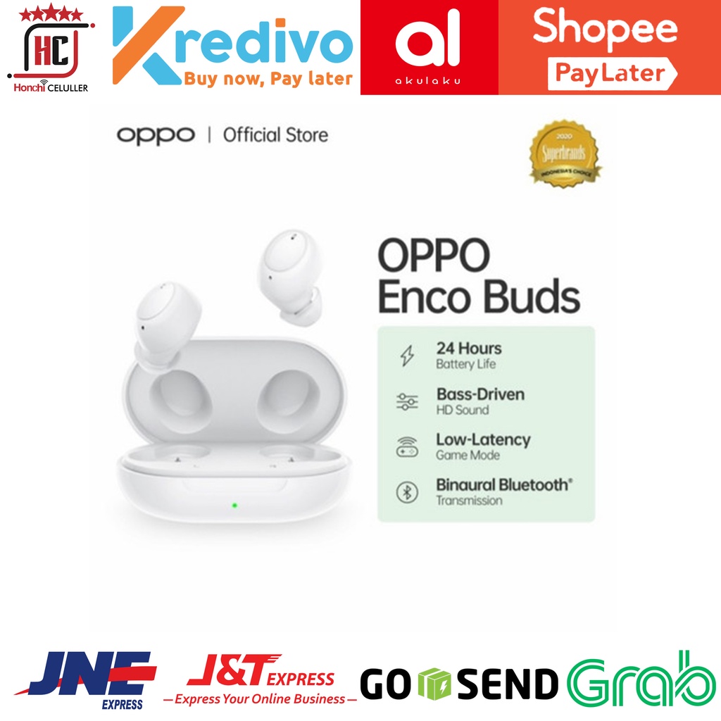 OPPO EARBUDS EARPHONE ENCO BUDS W12 ORIGINAL GARANSI RESMI OPPO INDONESIA