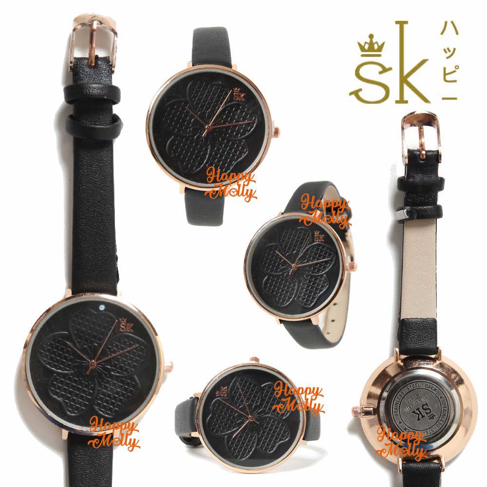 SK Anggrek 3D Jam Tangan Water Resistant Wanita Fashion Strap Leather ( Group ) SK_816