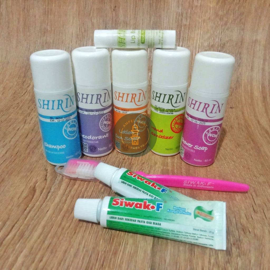 SHIRIN Set Haji &amp; Umroh Shirin Halal Skincare ORIGINAL SHIRIN Shampo, Deodorant, Sabun, Pasta Gigi Perlengkapan Haji &amp; Umroh