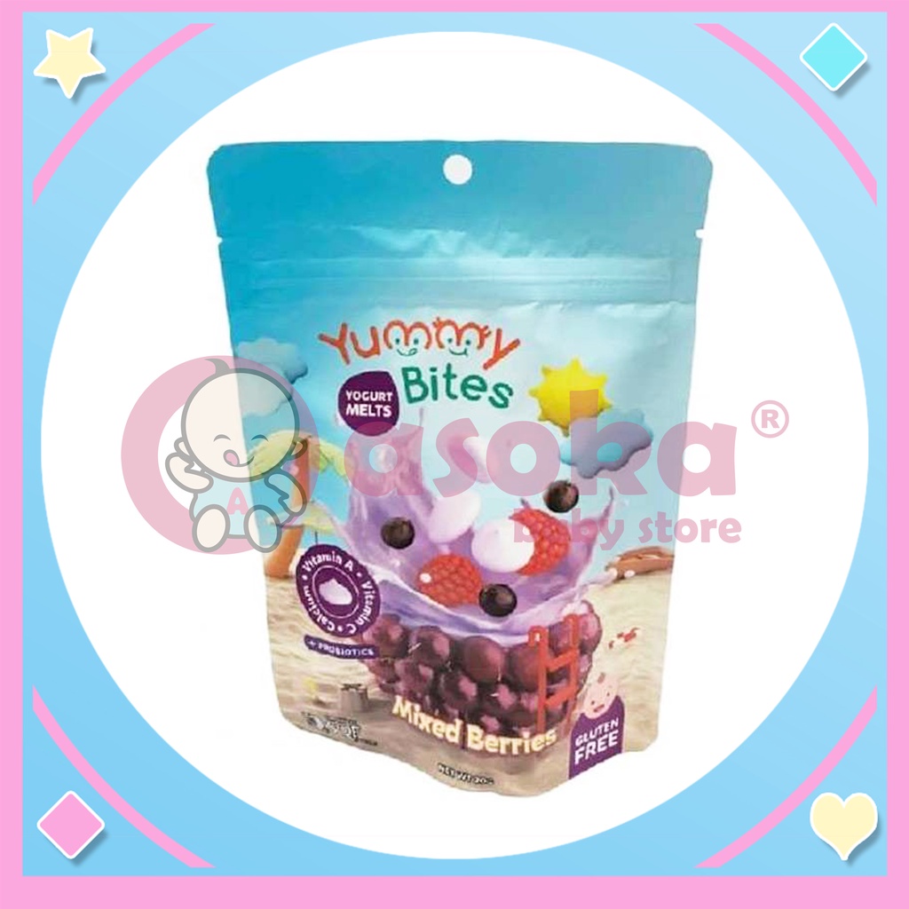 Yummy Bites Yogurt Melt Cemilan Yougurt Anak 20gr Untuk 12 bulan ke atas ASOKA