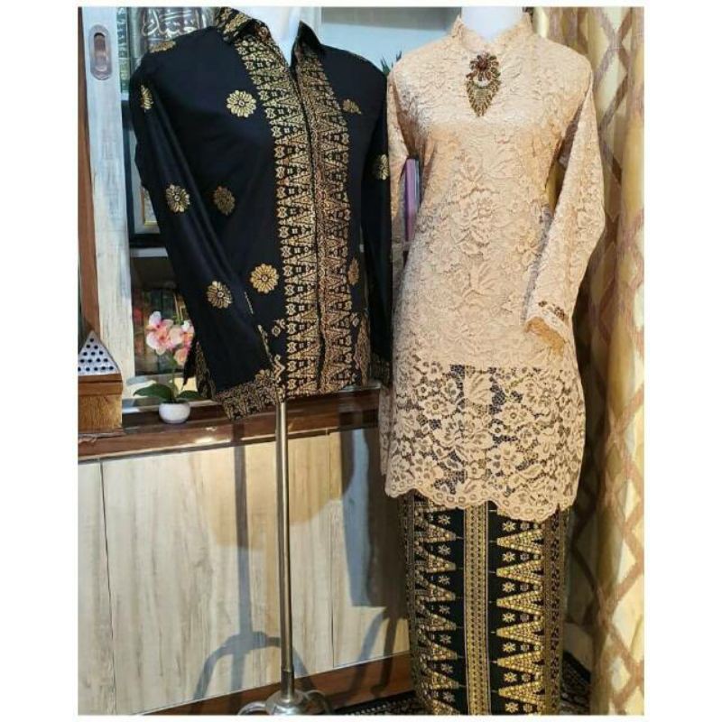 Couple set Brokat batik songket hitam