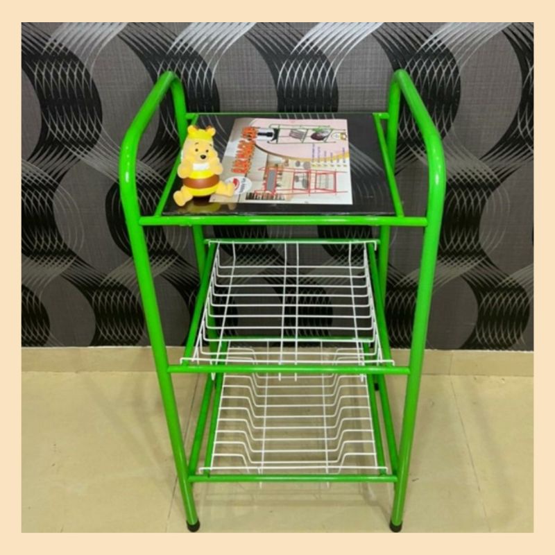 NEW RAK MAGIC COM SERBAGUNA 3 SUSUN / RAK GELAS DAN PIRING / RAK DISPENSER BISA JUGA RAK GALON / RAK