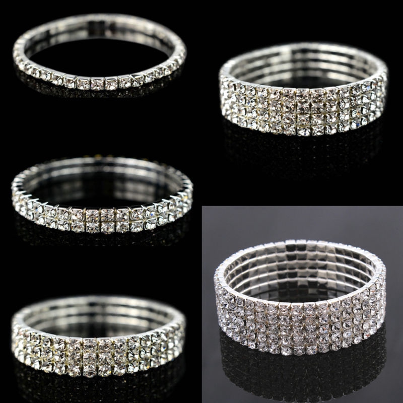 【TERSEDIA &amp; COD】Fashion Crystal Rhinestone Stretch Bracelet Bangle Wristband Wedding Bridal Gift