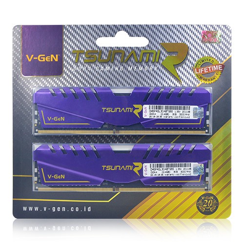 RAM DDR4 V-GeN TSUNAMI R 8GB 3200MHz (2X4GB) KIT RAM GAMING OC VGEN