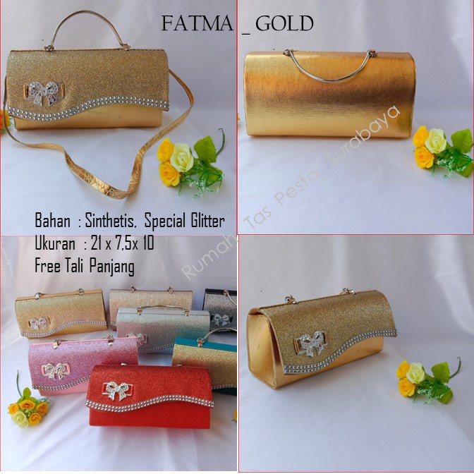 TAS PESTA FATMA MODEL CLUCTH DAN SELEMPANG TERKESAN MEWAH DAN ELEGAN