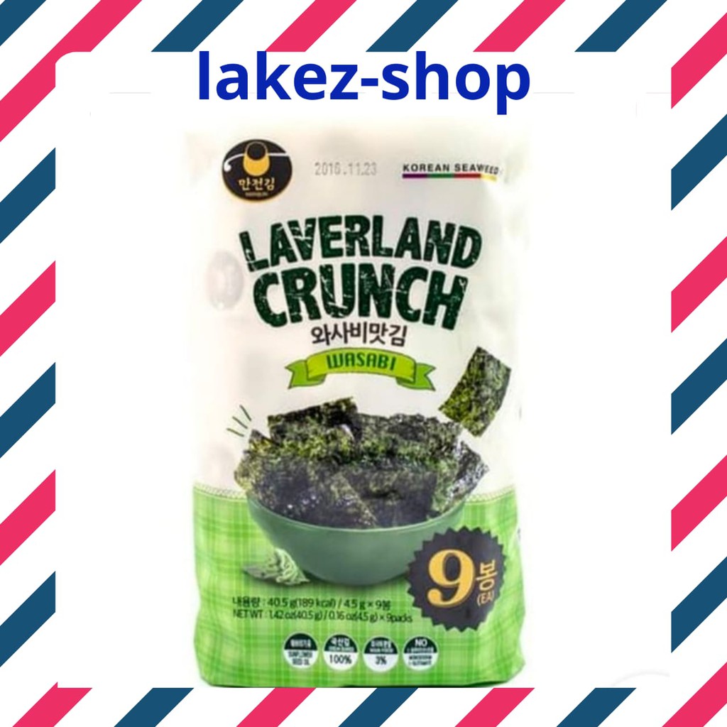 

Manjun Laverland Crunch Wasabi/ Snack Korean Seaweed Wasabi Flavor