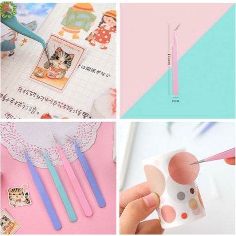 Macaron Color Sticker Tweezers - Pinset Penjepit Sticker