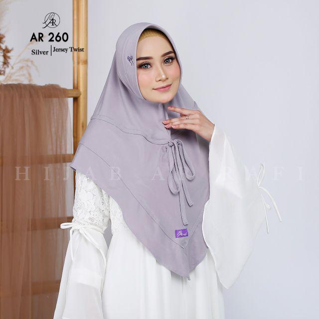 Hijab arrafi ORI AR 260 hijab instan best seller-Silver