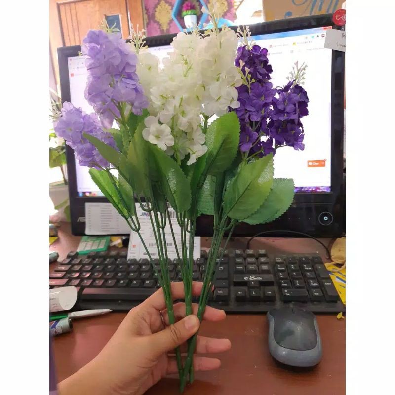 SNAPDRAGON / LAVENDER BESAR ARTIFICIAL/BUNGA PLASTIK-1