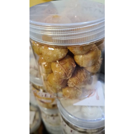 (Beli 1 Toples Nastar Gratis 1 Kemasan Pouch Kue Semprit/Sagu) Kue Nastar Keju Biba Snacks Toples Ukuran 600 ML