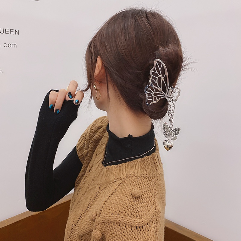 Jepit Rambut Model Butterfly Rumbai Bahan Metal Gaya Korea Untuk Wanita