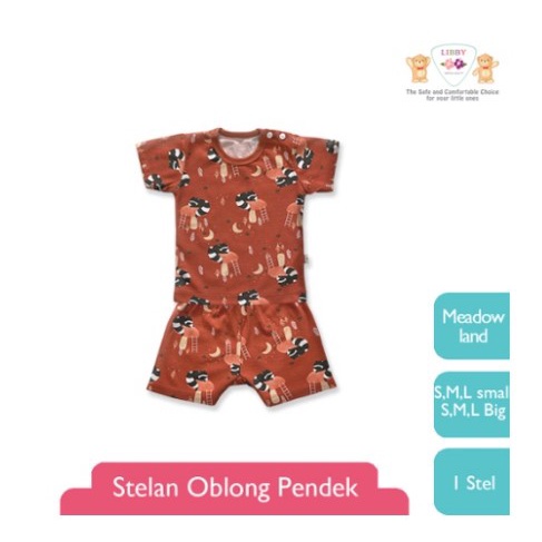 LIBBY Baby Setelan Bayi Oblong Pendek - Celana Pendek Setelan Oblong Pendek Bayi SML XL XXL Kecil Libby Murah LIBBY XL XXL 6-9 9-12 12-18 bln