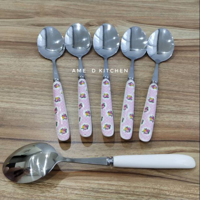 Sendok makan  shabby pink polkadot