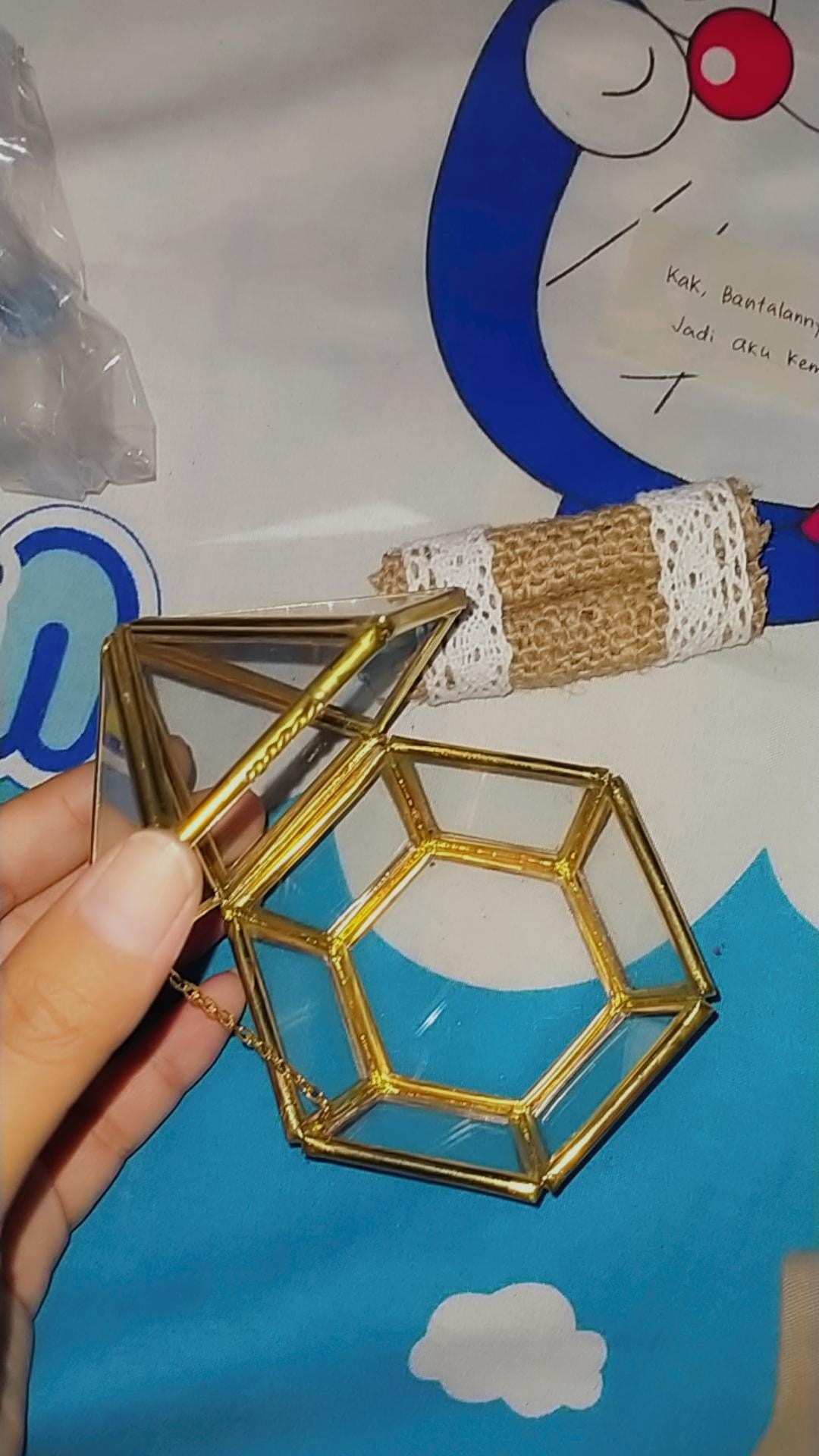 Kotak Perhiasan | Terarium Kaca | Ring Box | Prisma Kerucut