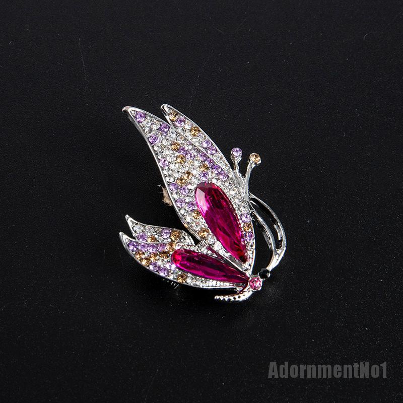 (Adornmentno1) Bros Pin Gaya Korea Motif Bunga Aksen Kristal Bahan Alloy Untuk Aksesoris Wanita