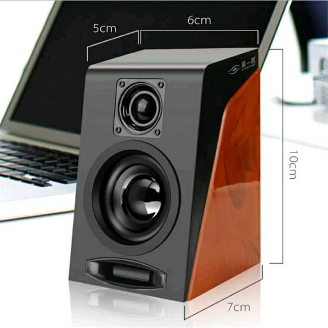 Grab Medan Speaker Audio First Eye 950 HiFi Desktop Multimedia Stereo 2.0 Channel - Black/Brown