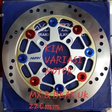 Disk Piringan Cakram NISSIN BRAKE Thailand UK 220MM Beat Mx Vario Mio Scoopy