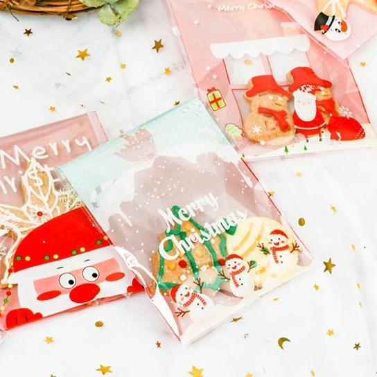 

Kirim Sekarang ✢ 100pcs Plastik packing cookies natal Christmas lucu 9x10cm Plastik natal.