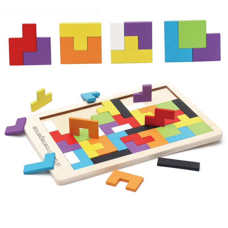 puzzle edukasi kayu tangram tetris