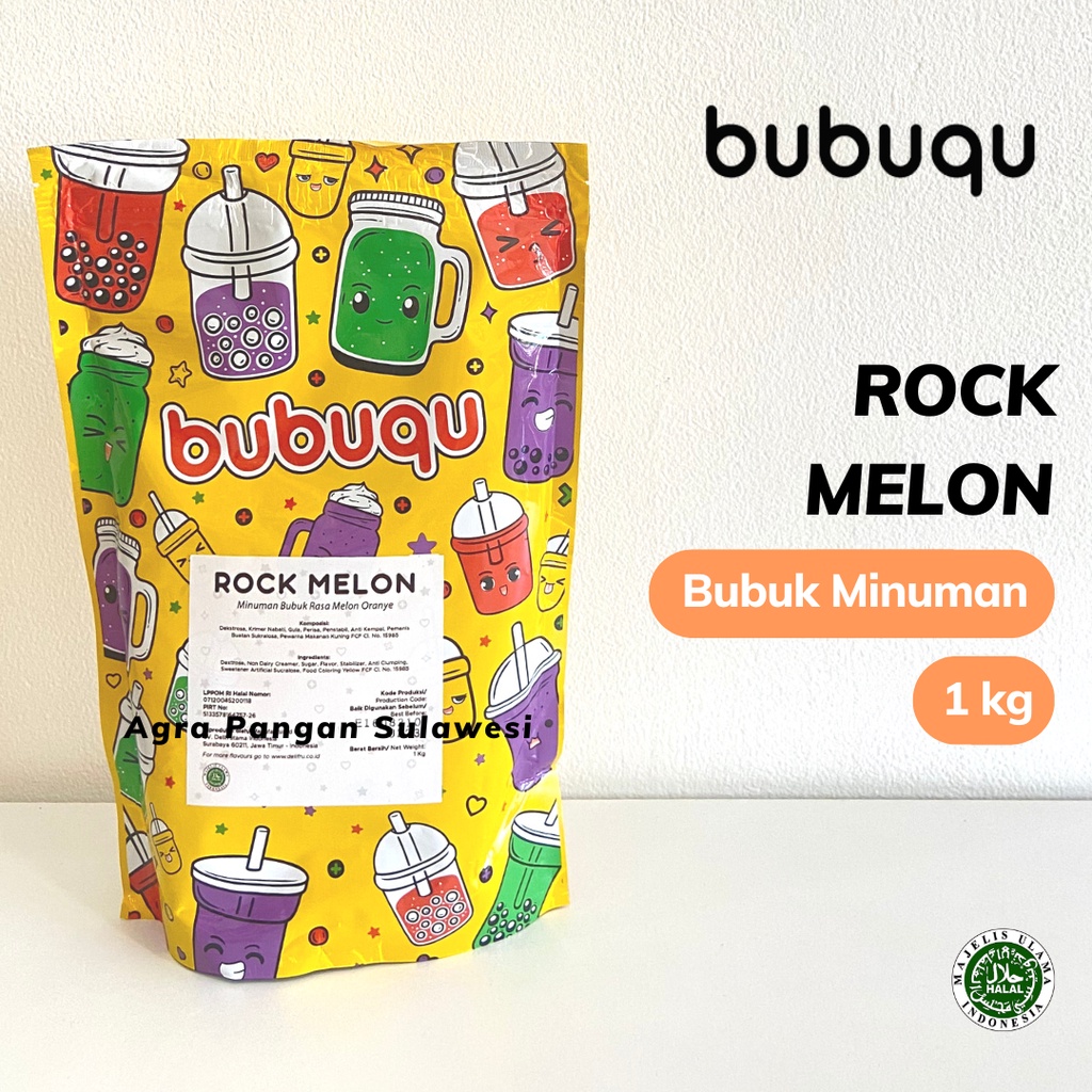 

Bubuk Minuman ROCK MELON 1kg Bubuqu Powder Drink Premix Rasa Buah Melon 1000gram