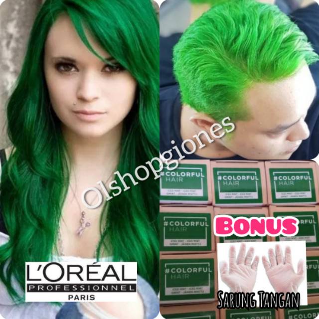 Weideron Colorfull Green shampoo purple silver 100ml Hair Manicur green hijau L'OREAL cat Rambut