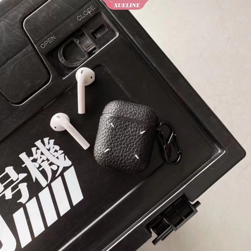 Casing Soft Case Bahan Kulit Desain Martin Margiela Untuk AirPods 1 / 2 / 3 Pro