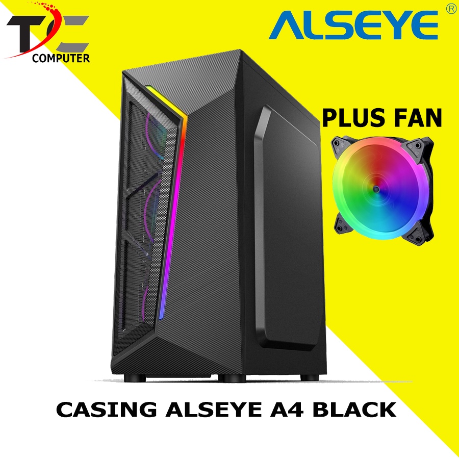 Alseye A4 Black Tempered Glass mATX ATX Gaming Case