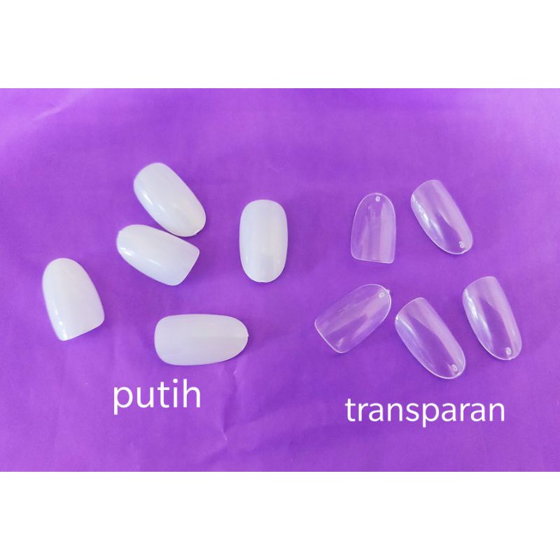 20 PCS Kuku Palsu Transparan (no 0-9) / Fake Nails Transparant