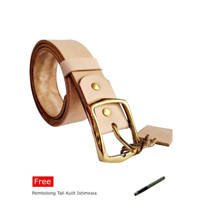 Ikat Pinggang Sabuk Kulit Vegtan Natural Leather Belt Gesper Bv103