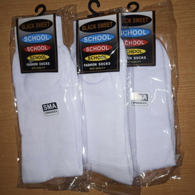 kaos kaki sekolah pelajar sma smp sd putih sweet